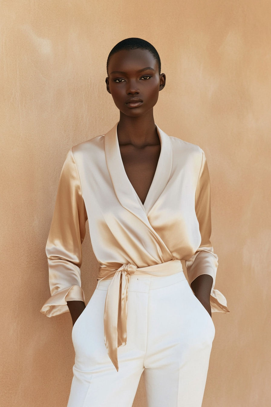 Silk Wrap Blouse